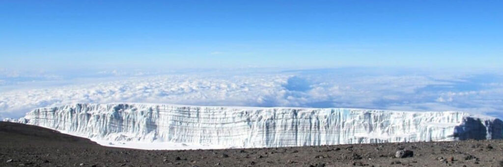 A picture shows the Kilimanjaro Glaciers